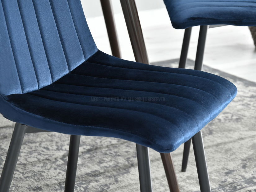 Scaun Mia (albastru marin + negru)