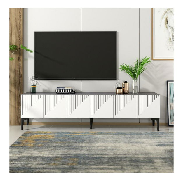 Masă TV/Dulap Kebati 3 (alb + antracit) 