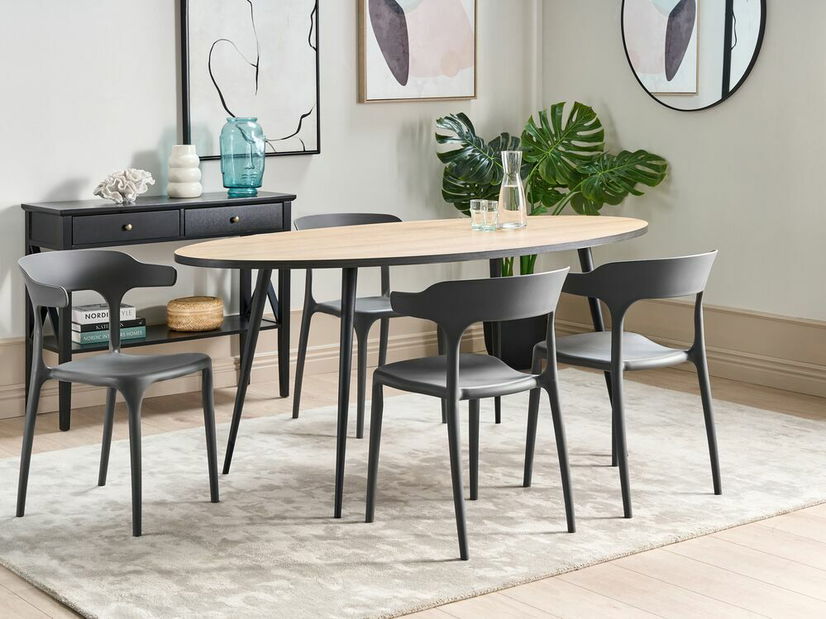 Set 4 buc scaune sufragerie Gerry (gri închis)