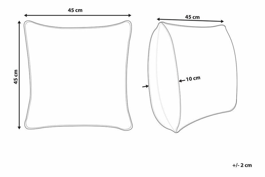 Set 2 buc perne decorative 45 x 45 cm Lewie (portocaliu)