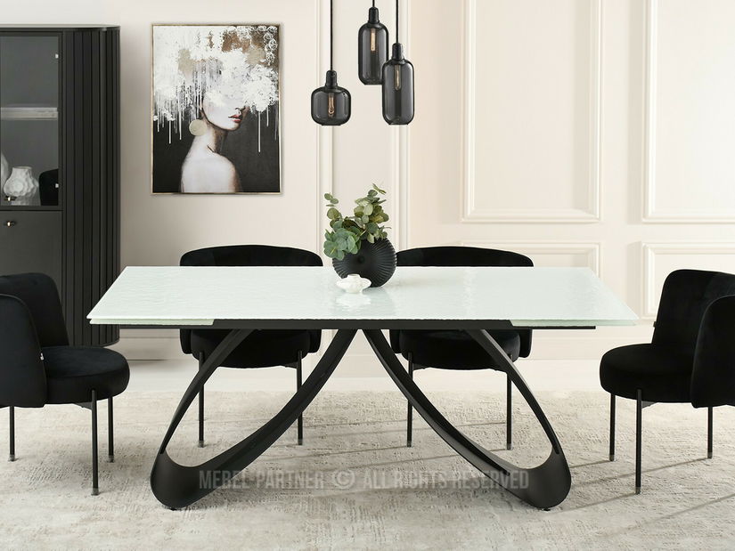 Masă sufragerie Pagina (alb + negru)