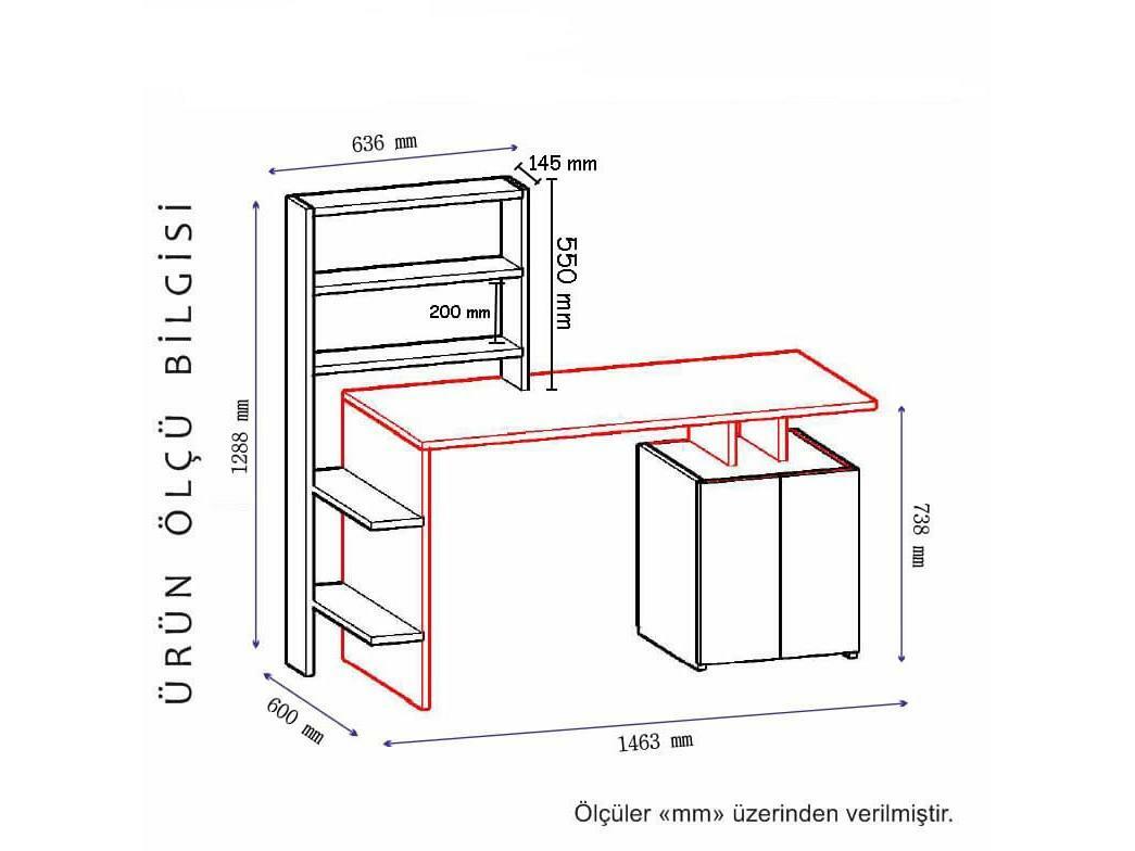 Masă PC Menile 2 (Nuc + antracit) 