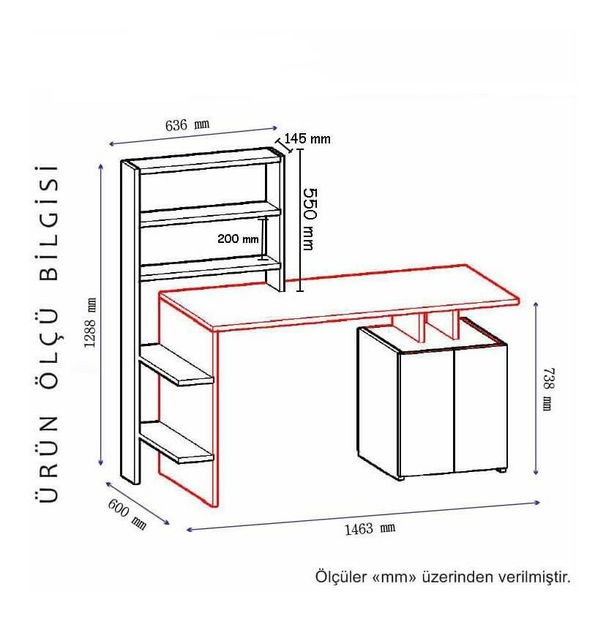 PC stolík Menile 2 (orech + antracit) 