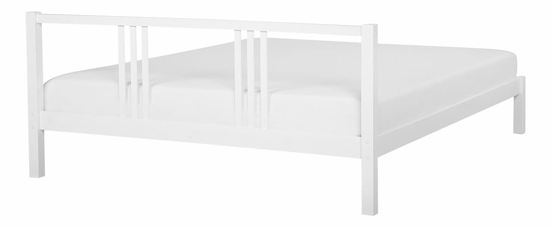 Pat matrimonial 180 cm VALLES (cu somieră) (alb) *vânzare stoc