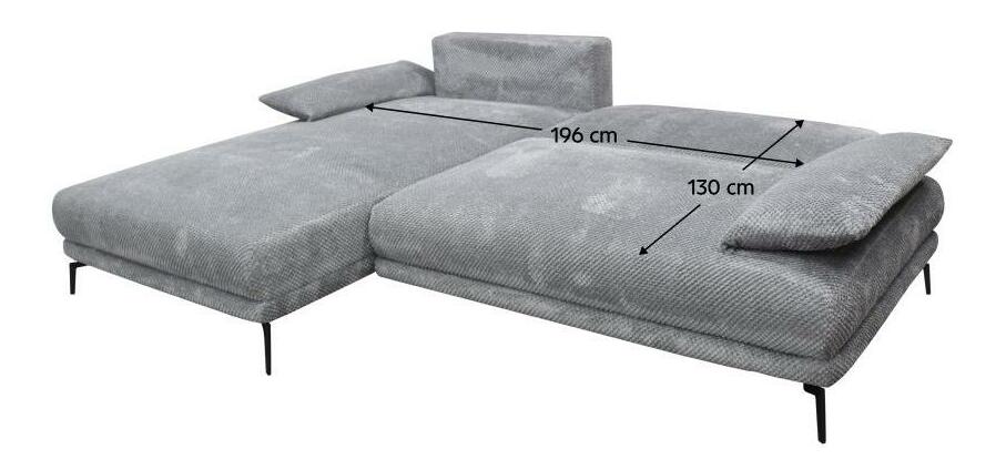 Rozkladacia rohová sedačka Eran (sivá) (s úložným priestorom) (L)