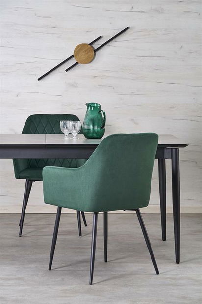 Blagovaonski stol Clementine (bijeli mramor + zlatna) (za 6 osoba)