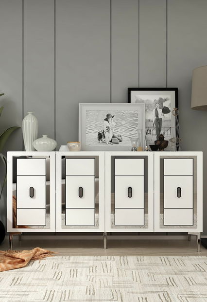 Skrinka Orino (biela + strieborná)