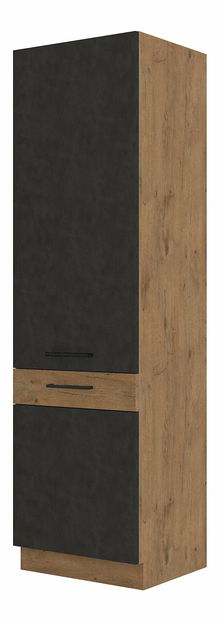 Dulap de bucătărie pentru alimente pentru frigider Virion 60 LO 210 2F (stejar lancelot + gri)