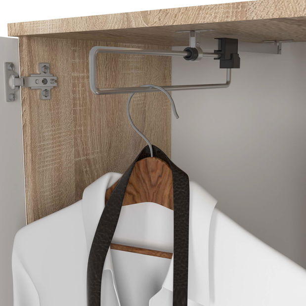 Mobilier hol Enteruno (stejar sonoma + alb) (cu oglindă)