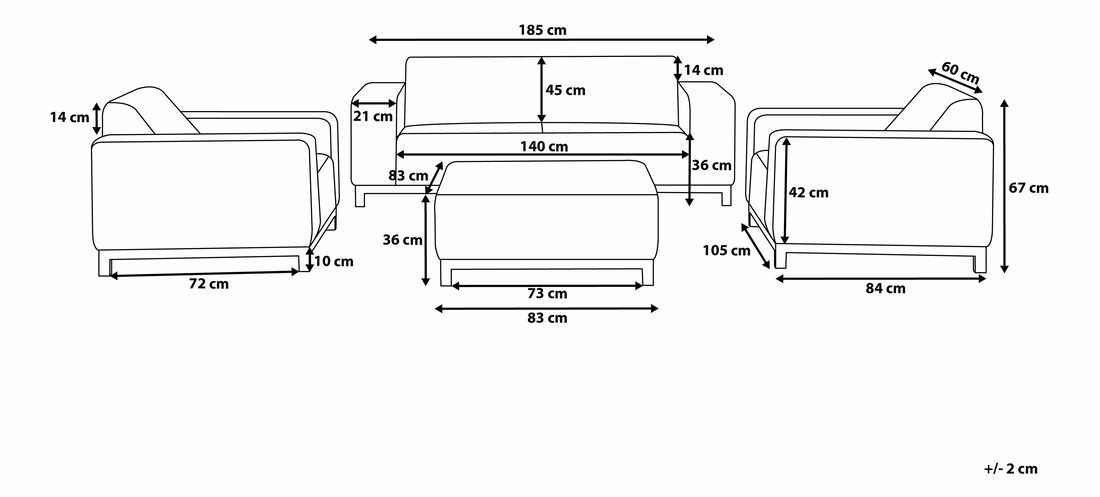 Záhradná sedacia súprava Raviol (tmavosivá)