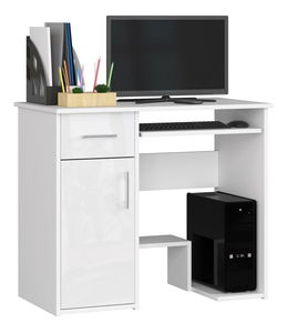 PC asztal Jaloms (fehér + fényes fehér)