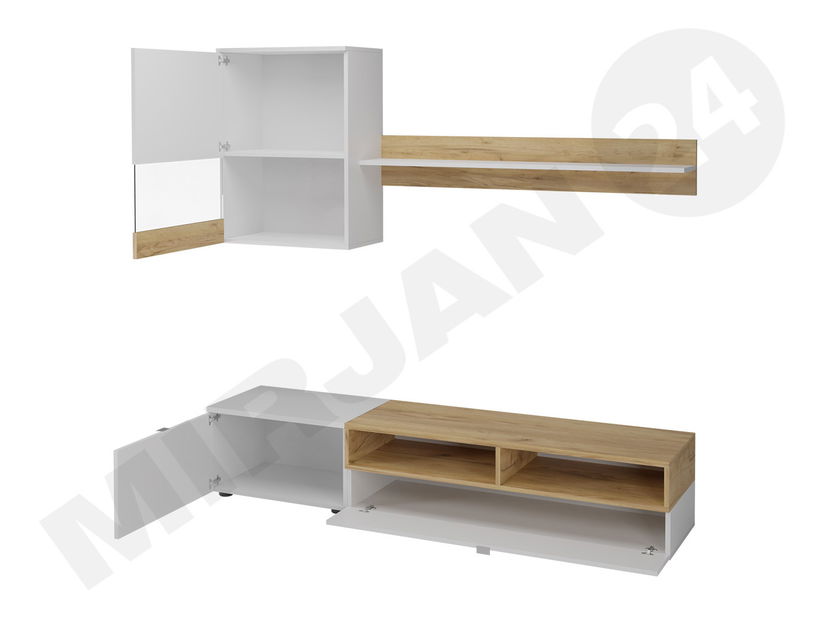 Set za dnevni boravak James (bijela + zlatni hrast) *outlet moguća oštećenja