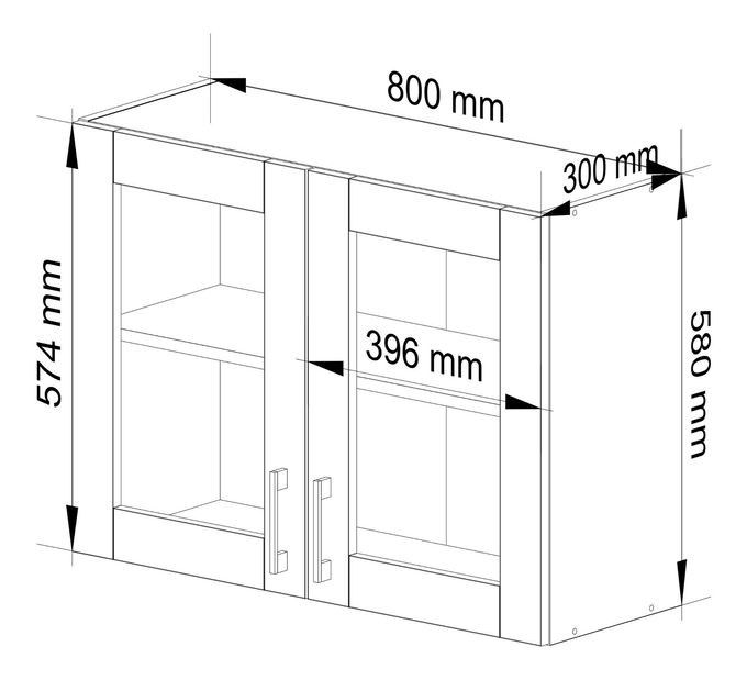 Felső konyhaszekrény Laconico (fehér + sonoma tölgy)