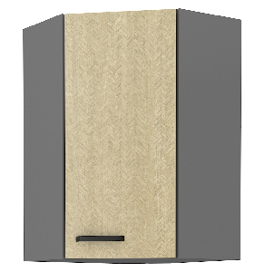 Dulap inferior de bucătărie de colț Scarmi 58x58 GN-90 1F (Antracit + Herringbone scandi)