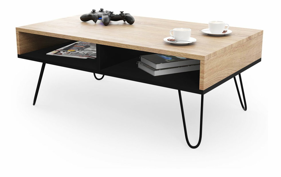 Konferenčný stolík Andreas (dub sonoma + čierna)