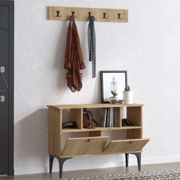 Predsieňová zostava Aliex 5 (Orech + Čierna)