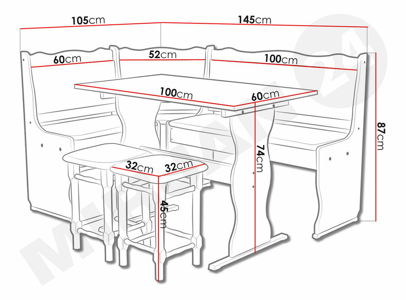 Rohová sedačka do kuchyne Mexic *výpredaj