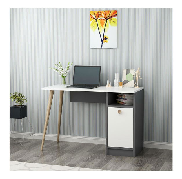 PC stolík Muduti (biela + antracit) 