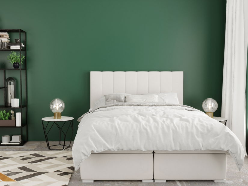 Bračni krevet Boxspring 160 cm Pugno (bijela) (s prostorom za odlaganje)