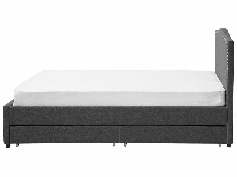 Manželská posteľ 140 cm NICE (s roštom a LED osvetlením) (biela)