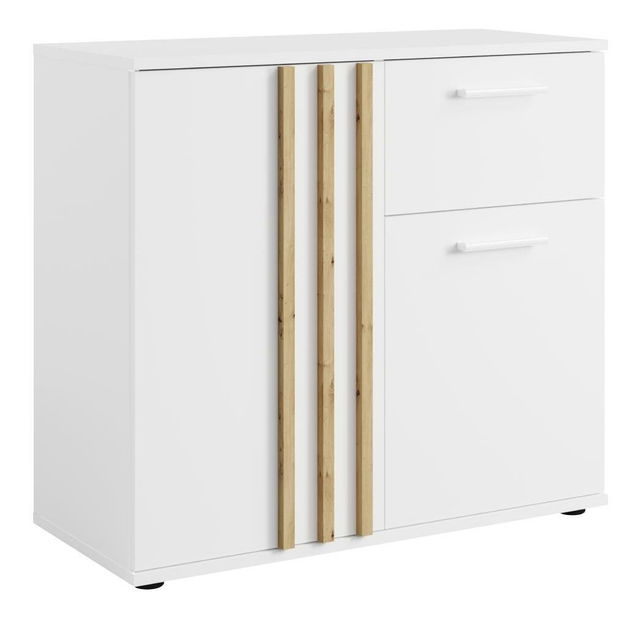 Komoda Tullin 4 (biela + dub artisan)