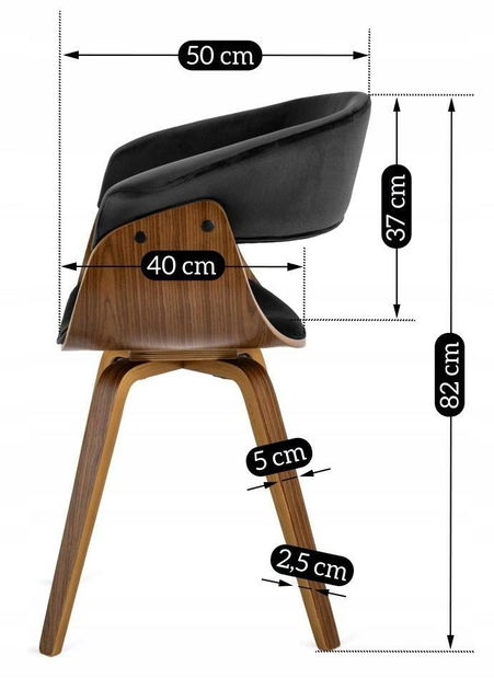 Blagovaonska stolica Ofrecer 2 (crna) 