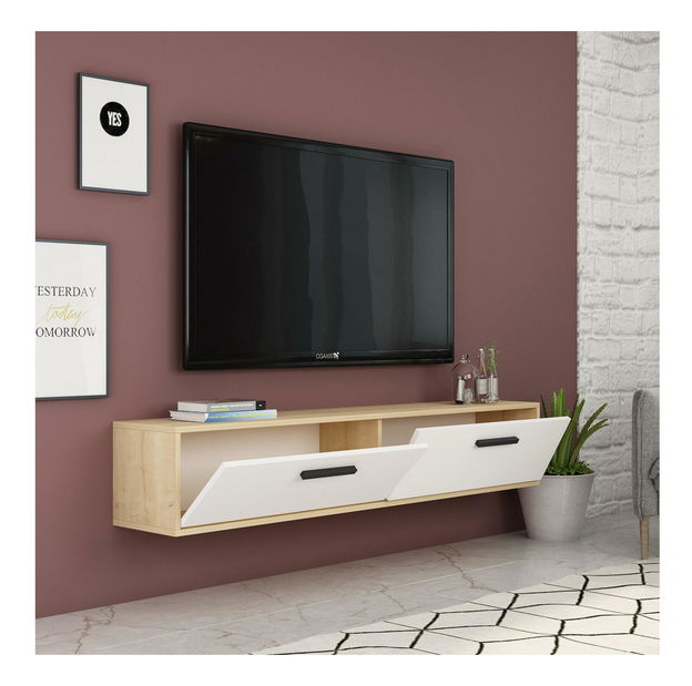 TV stolić/ormarić Vupaki (zafirov hrast + bijela)