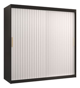 Šatníková skriňa 150 cm Riana Wa 1 150 (čierna + biela matná)