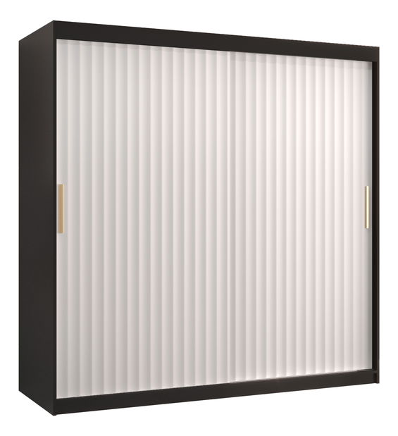 Šatníková skriňa 180 cm Riana Wa 1 180 (čierna + biela matná)