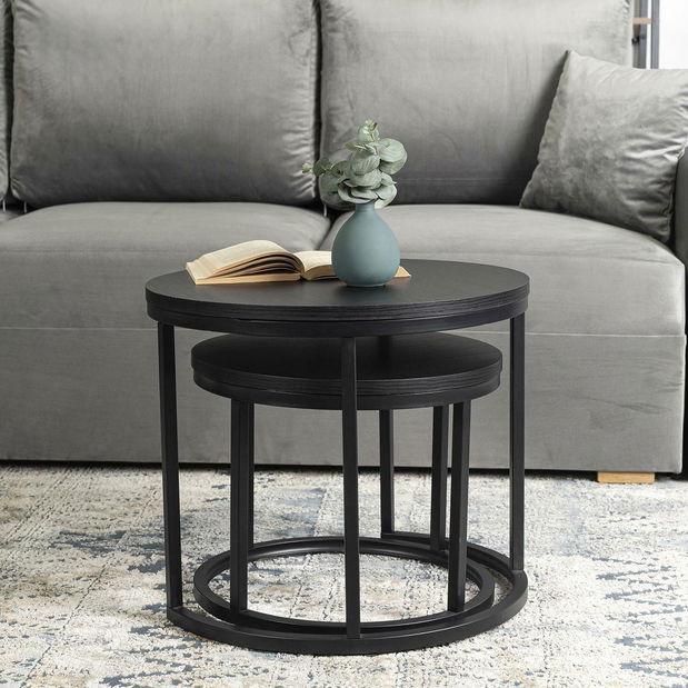 Set 2 konferenčných stolíkov Metacion (čierna) 