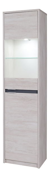 Vitrină Desayuno V (Stejar alb + grafit lucios)