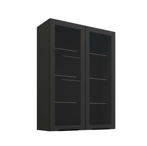 Horná kuchynská skrinka Sienla 80 GS 108 2F (čierna matná)