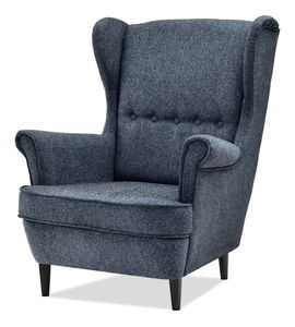 Kreslo ušiak Margis (sivá + biela)