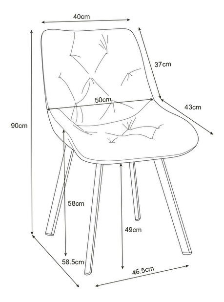 Étkezőszékek 2 db-os szett Cajon (szürke)