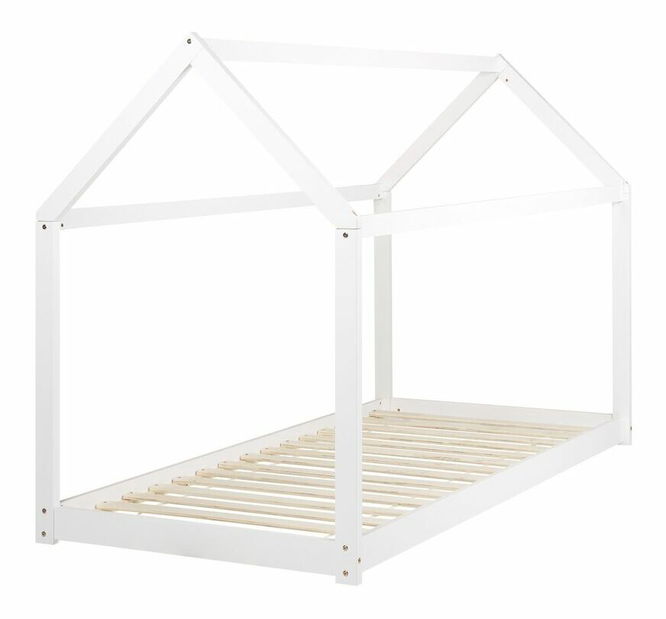 Pat tip casă 200 x 90 cm Tricia (alb) (cu grilă)