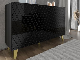 Dulap Dintanna 145 (negru + negru lucios)