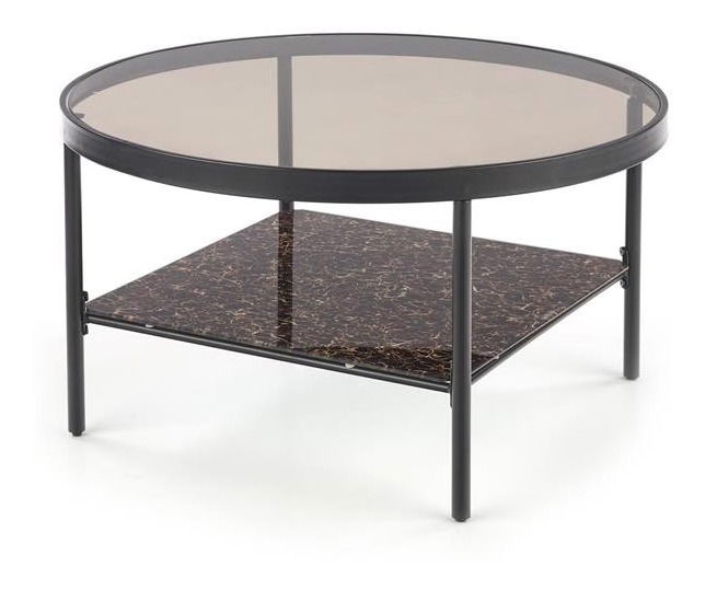 Masă de cafea Wizna (Marmură neagră + Negru)