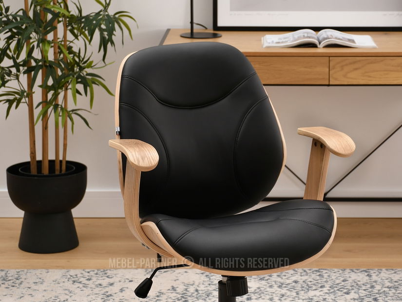 Fotelja Raynold (crni hrast + crna)