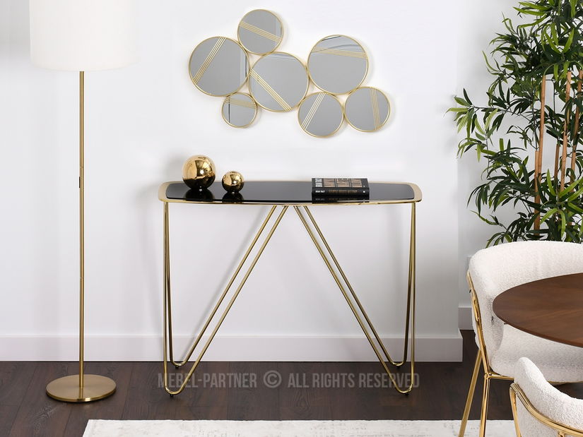 Konzolni stolić Vivana Kons (crna + zlatna)