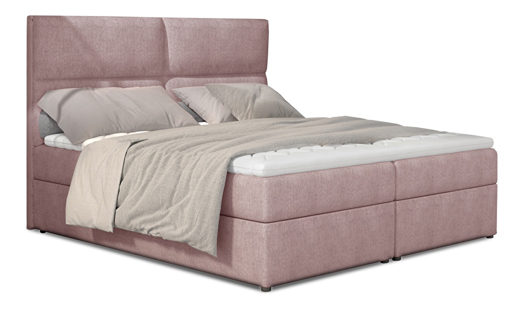 Kontinentálna posteľ 145 cm Alyce (ružová) (s matracmi)