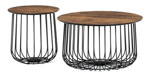 Set 2 măsuțe de cafea Adelantarla (old style wood)