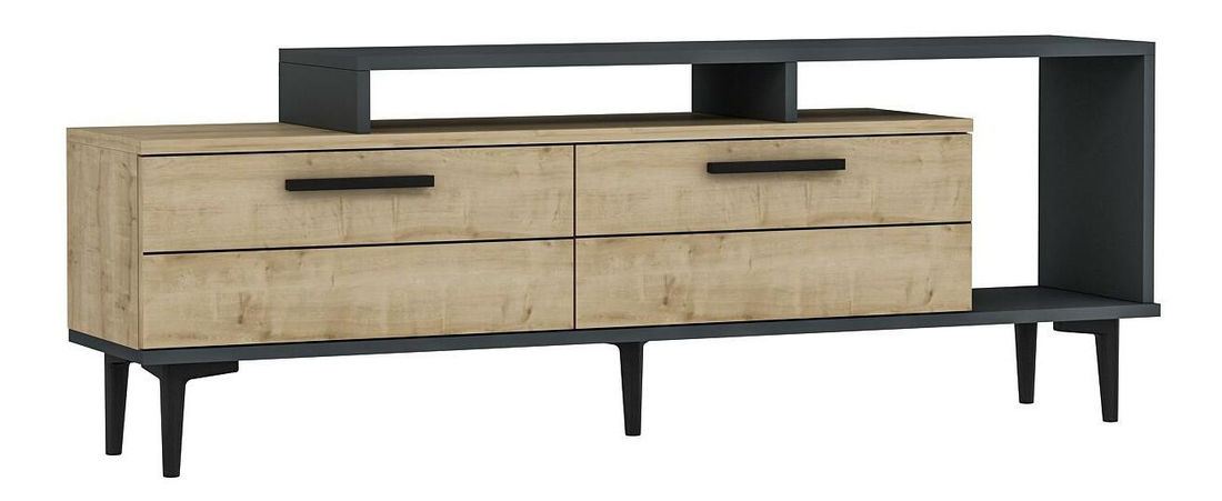 Masă TV/Dulap Kiniva (stejar zafir + antracit) 