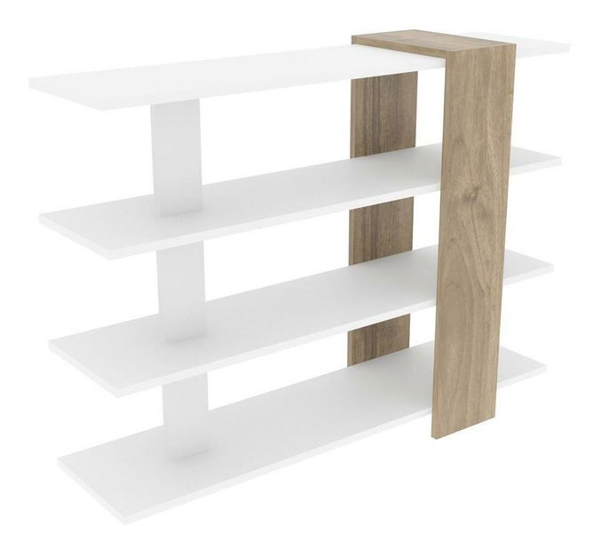 Regál Nubio (biela + orech) 