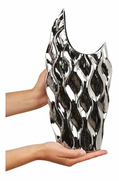 Vază HARDALES 35 cm (sticlă laminat) (argintiu)