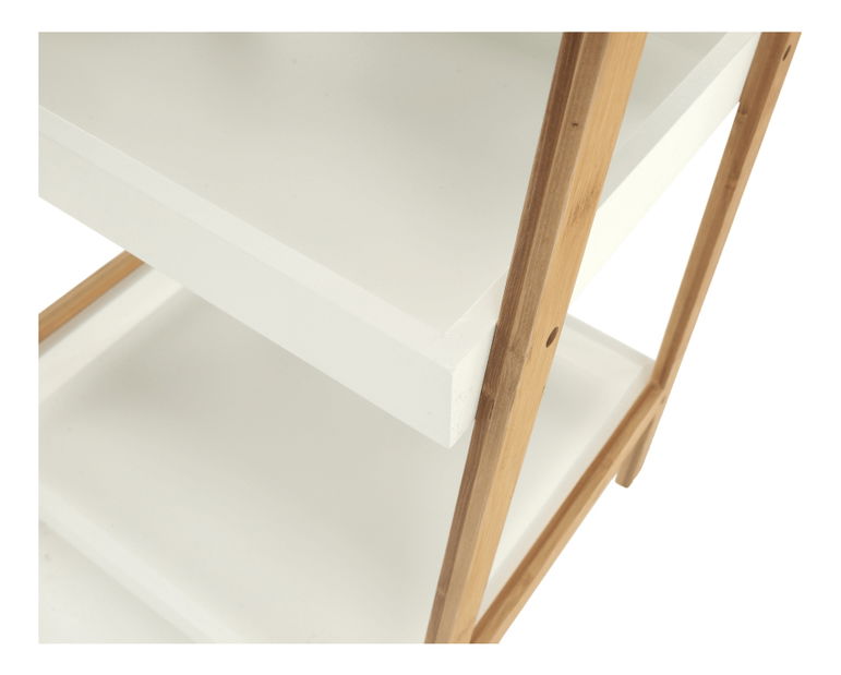 Regál Rameil R1 (bambus lakovaný + biela)