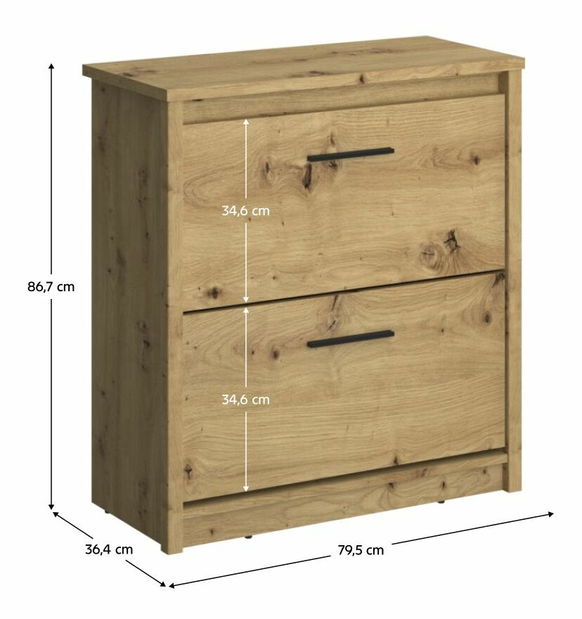 Ormarić za obuću IRON (hrast artisan)