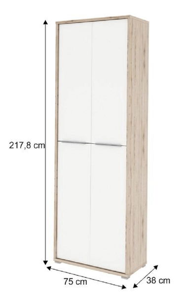 Dulap de haine Rumia TYP05 (san remo + Alb)