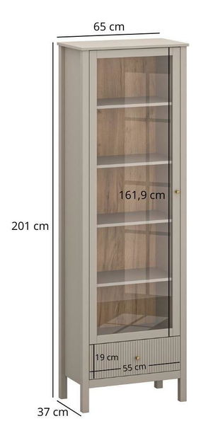 Vitrină Karankas 1 (taupe) 
