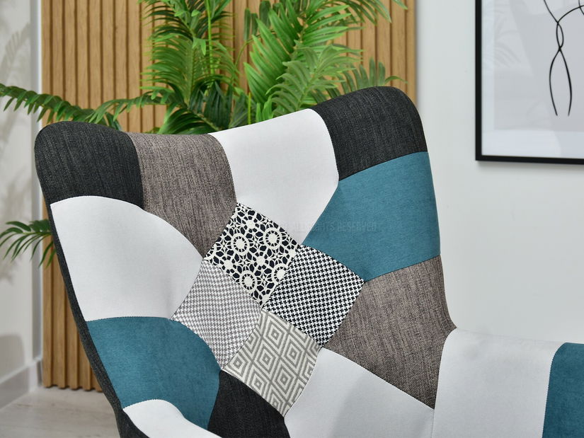 Fotel Nutri (patchwork + fekete)