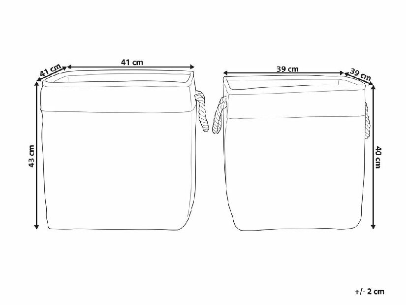 Set 2 ks úložných košov Tarian (béžová) 